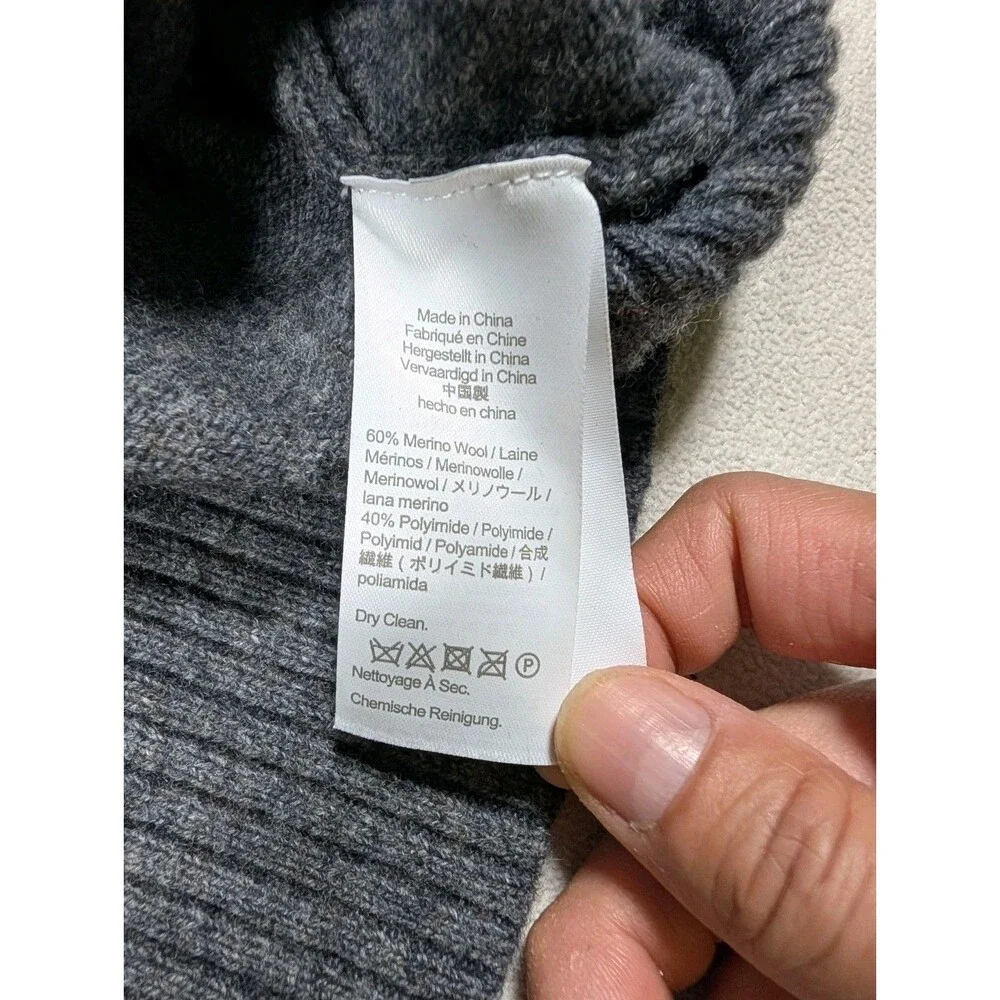 J. Crew Rugged Merino Wool Blend Sweater Mens XL Gray Crewneck Knit Outdoor